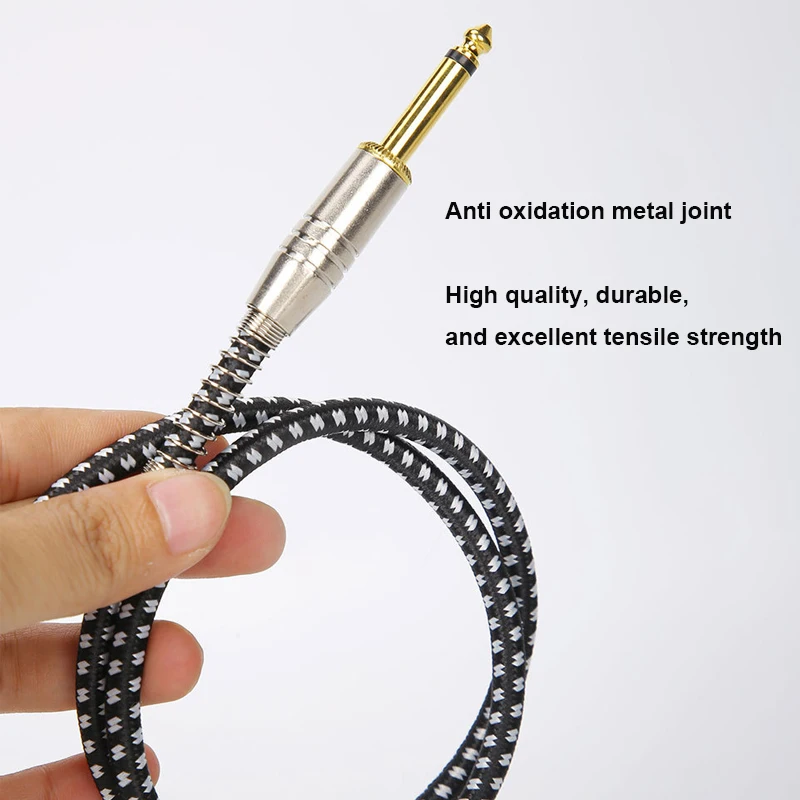 6.35mm Electric Guitar Audio Cables Anti-Noise Line For Electronic Instruments Bass Universal Audio Cable 6.5mm Braided Cable