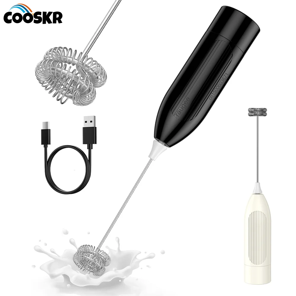 Milchaufschäumer Elektrischer Schaumerzeuger Mini Kaffee-Schneebesen Mixer Handmixer Kabelloser Milchaufschäumer für Cappuccino Latte