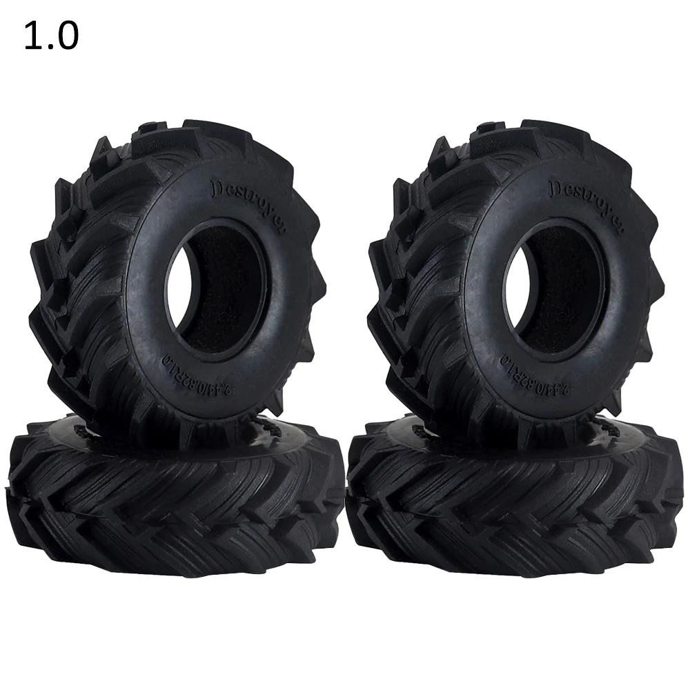 1.0inch Coarse Grain Tires 61x21mm 1/24 Rc Crawler Truck Car Parts For 1/18 Traxxas Trx4m Axial Scx24 Deadbolt Axi0001 Gladiator