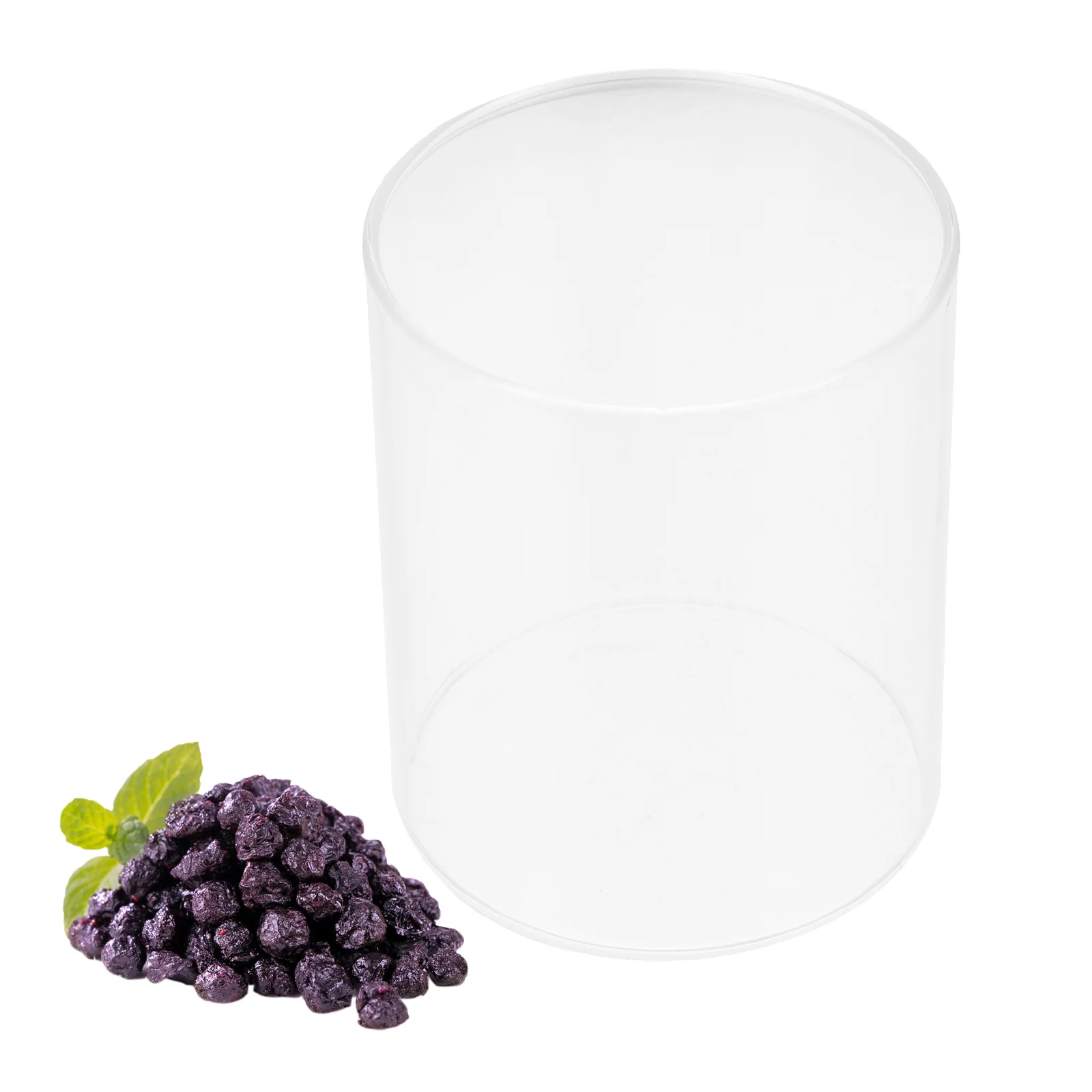 

1Pcs Cylindrical Glass Tableware Clear Fruit Salad Bowl for Food Storage Restaurant Home Kitchen Decorative Serving Dish Art