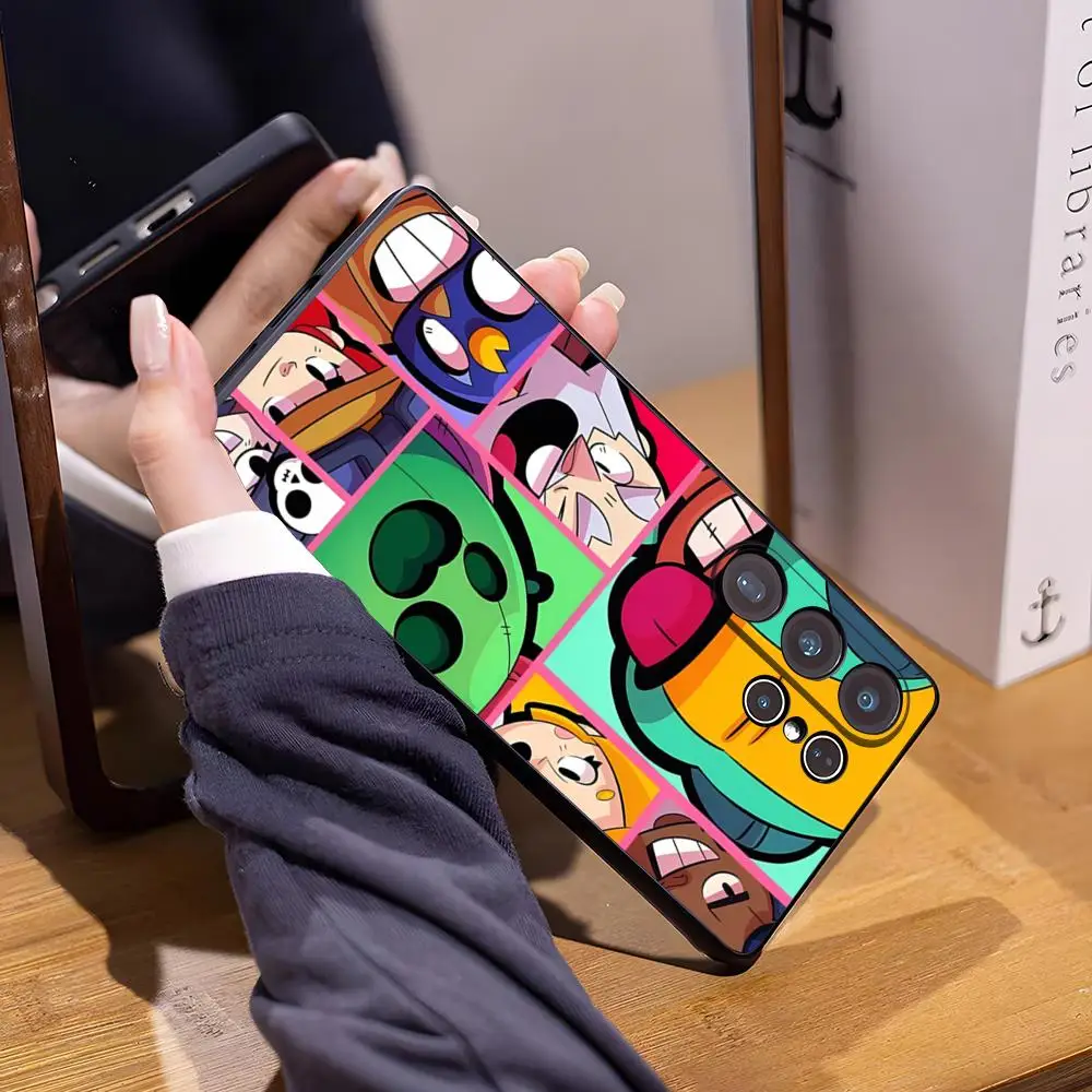 Cartoon B-Brawl Game Phone Case For Samsung S26 Ultra S25 Edge Ultra S23 S22 S21 S20 Ultra Plus S24 Fe Glass Cover