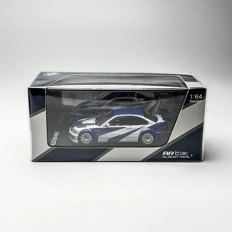 AR Box Diecast 1/64 مقياس BMW M3 GTR نموذج سيارة رياضية سبيكة BMW M3 GTR تحتاج سرعة اللعب المركبات نموذج هدية الديكور