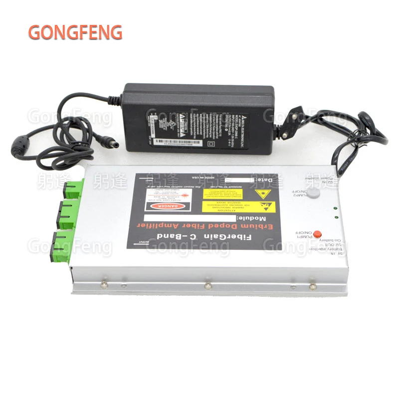 MINI EDFA Optical Amplifier 1550nm 4ports Output Power 16dBm Building Optical Fiber Equipment Used CATV FTTB Network