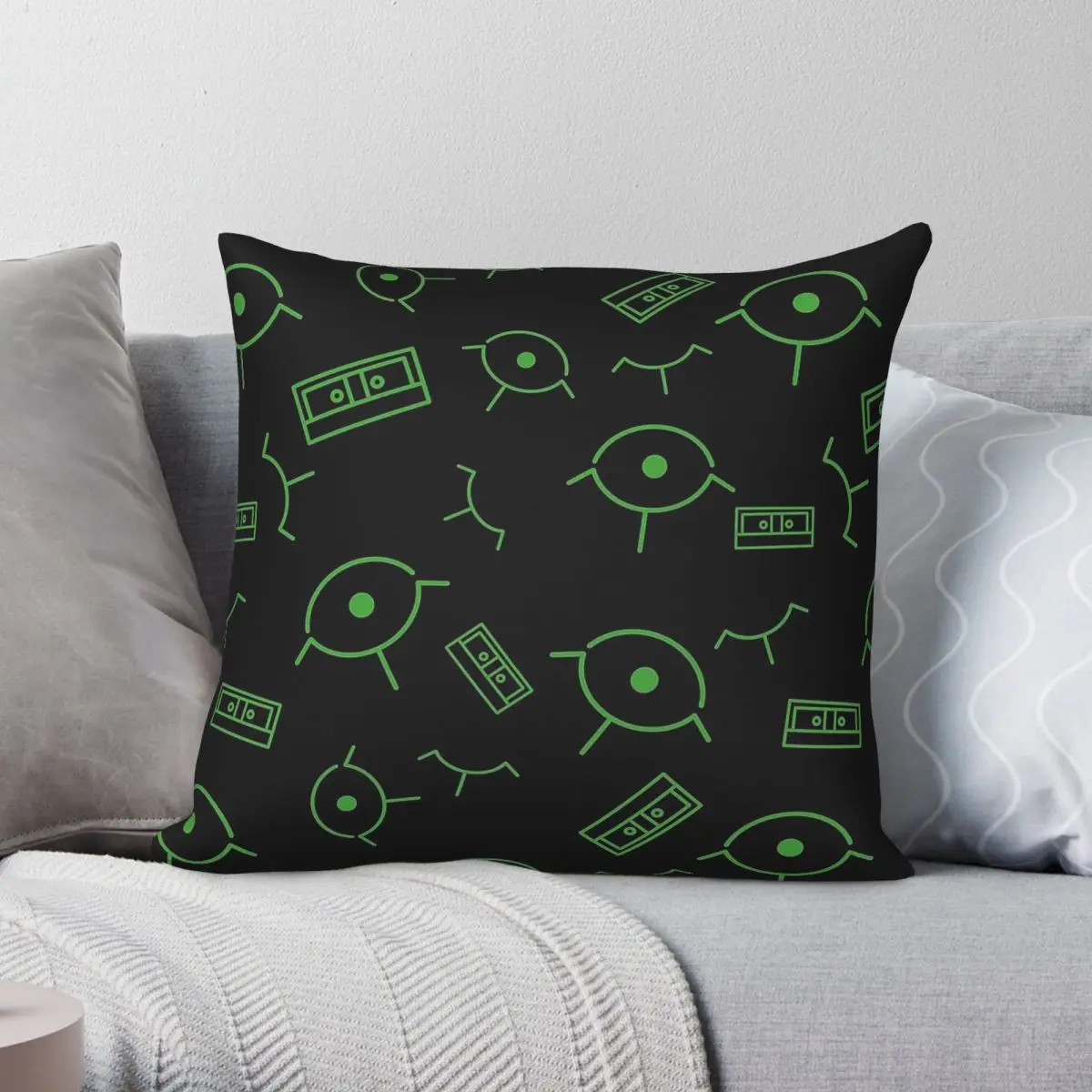 Magnus Archives The Eye - Funda de almohada decorativa con cremallera, de poliéster, lino y terciopelo, estampada, para cojín de habitación, 18 pulgadas