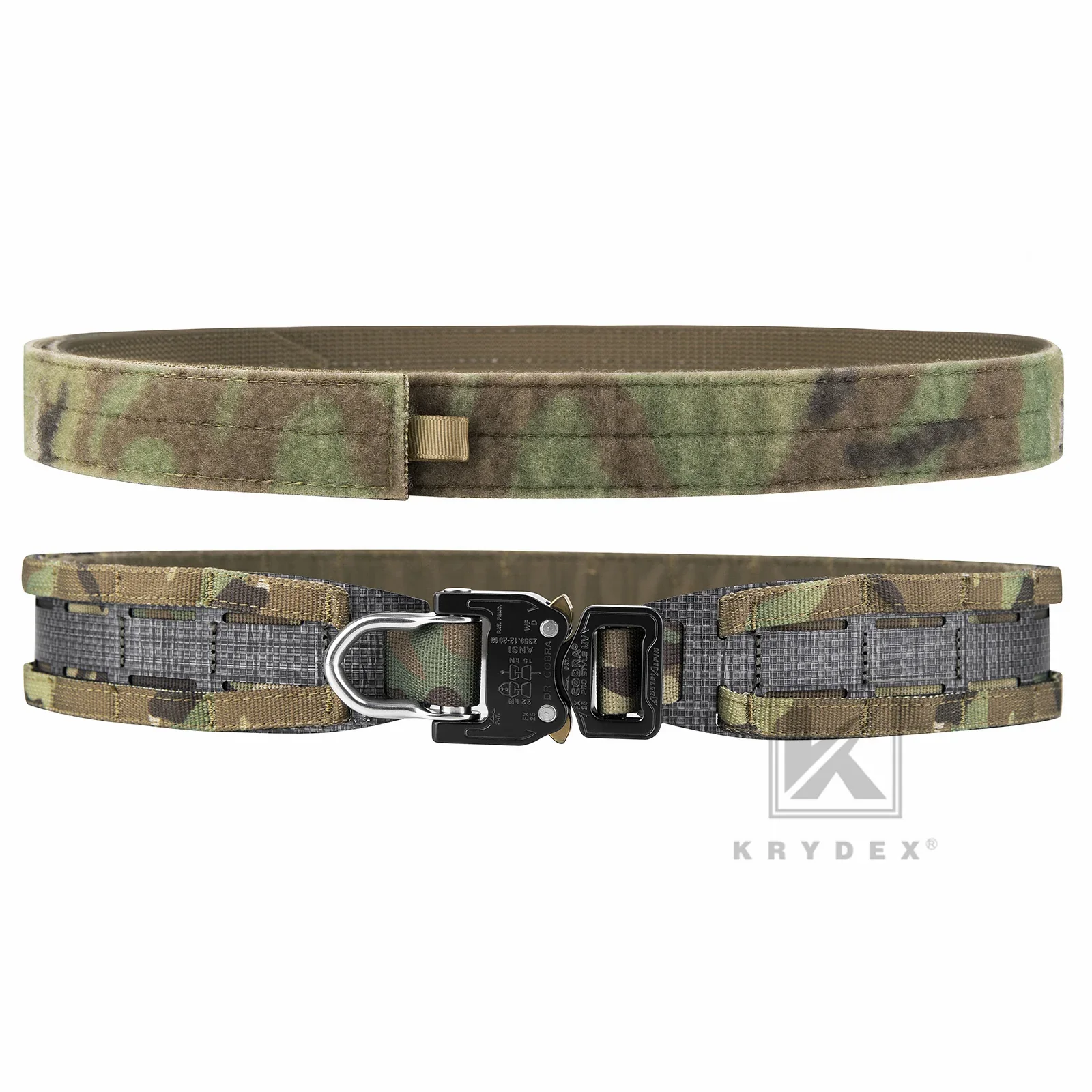 KRYDEX Tactical Men Belt Original Cobra Buckle Tegris Rigger MOLLE Waist Belt Heavy Duty Range Belts For Outdoor Gun Hunting