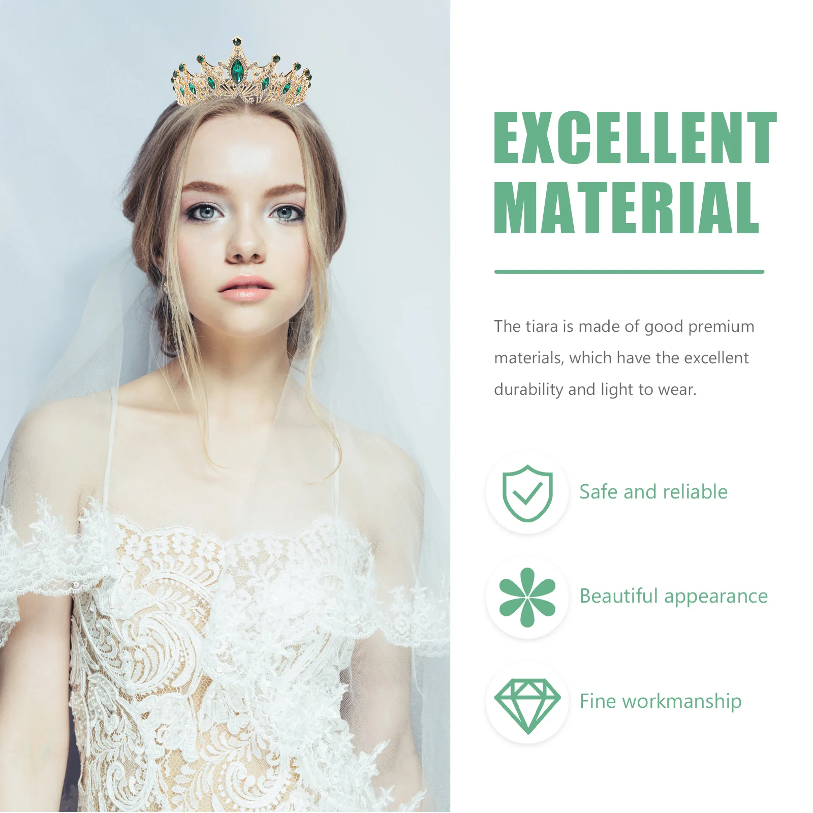 

Elegant Rhinestone Tiara for Women Vintage Style Bride Crown Headpiece Suitable for Wedding Banquet Stage Performance Birthday