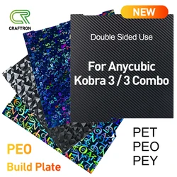 Anycubic Kobra 3 Combo Build Plate Hotend Nozzle 256x268mm Spring Steel Sheet PEO PET PEY Sheet Double Sided Parts Accesories