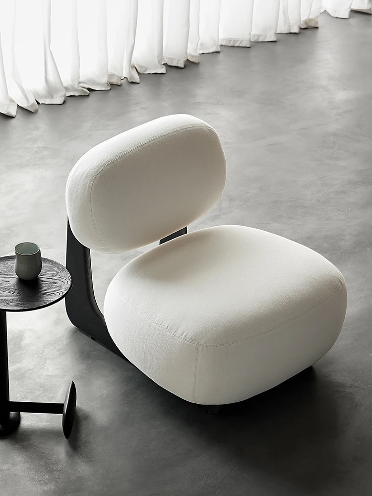

Leisure chair Italian fabric L-shaped floor-to-ceiling cotton and linen modern single sofa chair designer