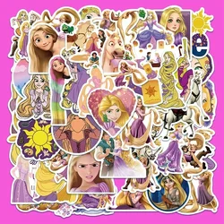 50pcs Disney Cute Tangled Rapunzel Stickers Aesthetic Decorative Stationery Travel Case Guitar Cute Kid Toy Waterproof Stickers