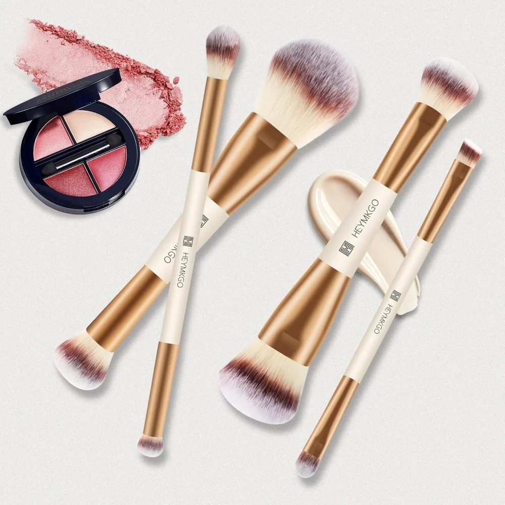 Ensemble de pinceaux de maquillage, 4 pièces, fond de teint à Double extrémité, poudre de Contour, correcteur de fard à joues, ensemble de pinceaux pour liquide, crème, poudre f