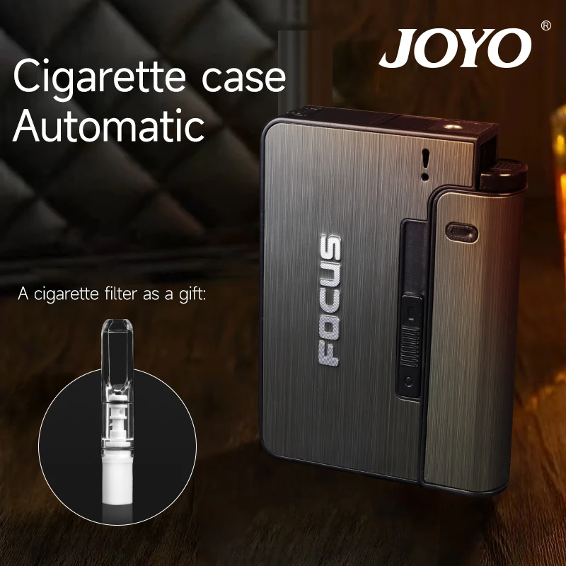 

Portable Automatic Cigarette Case 8PCS Cigarette Holder Case Not Lighter Gadget Men Cigarettes Pack Cover Storage Birthday Gift