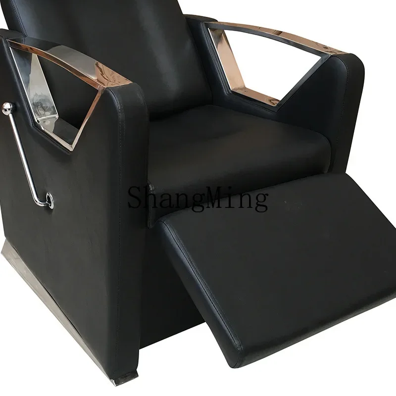 Cama de shampoo semi-reclinante de boa aparência FG, cama de shampoo nivelada para salão de cabeleireiro, cadeira de shampoo com braços, cadeira de beleza perfurada