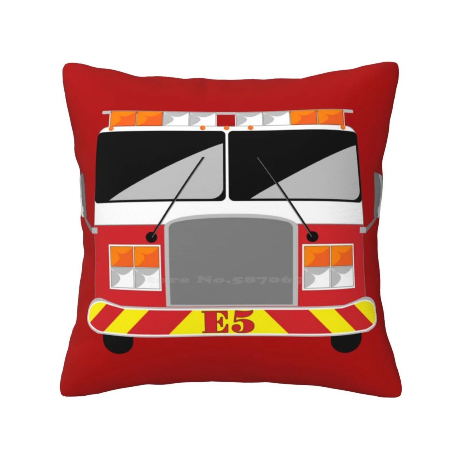 Fire Engine Truck Front View Bedroom Office Hug Pillowcase Fire Truck Fire Engine Firefighters Emergency First Responders Fire