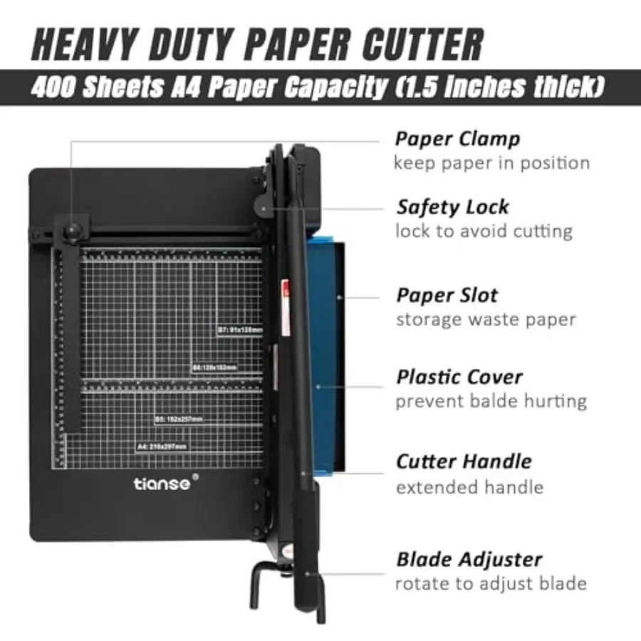 Heavy Duty Guillotine Paper Cutter A4 12