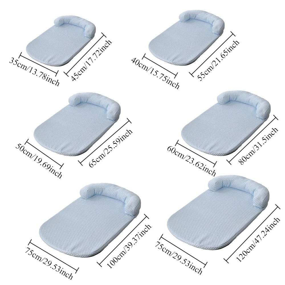 1PC Breathable Summer Cooling Dog Bed Removable Ati-slip Cat Bed with Pillow Ice Silk Fabric Puppy Охлаждающий Коврик Для Собак