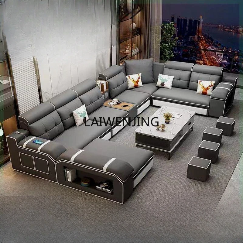 MJY simple removable and washable technology cloth cat scratching leather sofa combination complete furniture