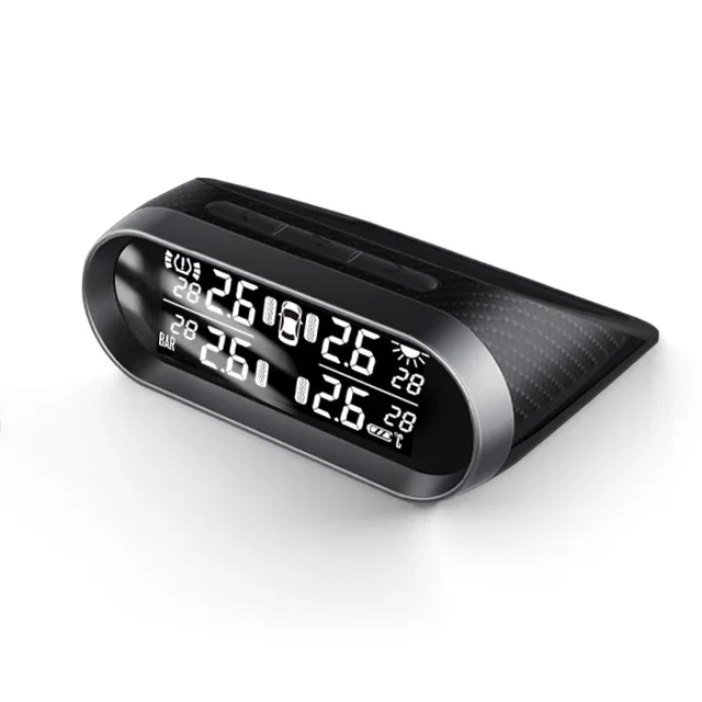 Système de surveillance de pression TPMS de voiture, charge solaire, écran LCD numérique, alarmes automatiques, capteur externe sans fil