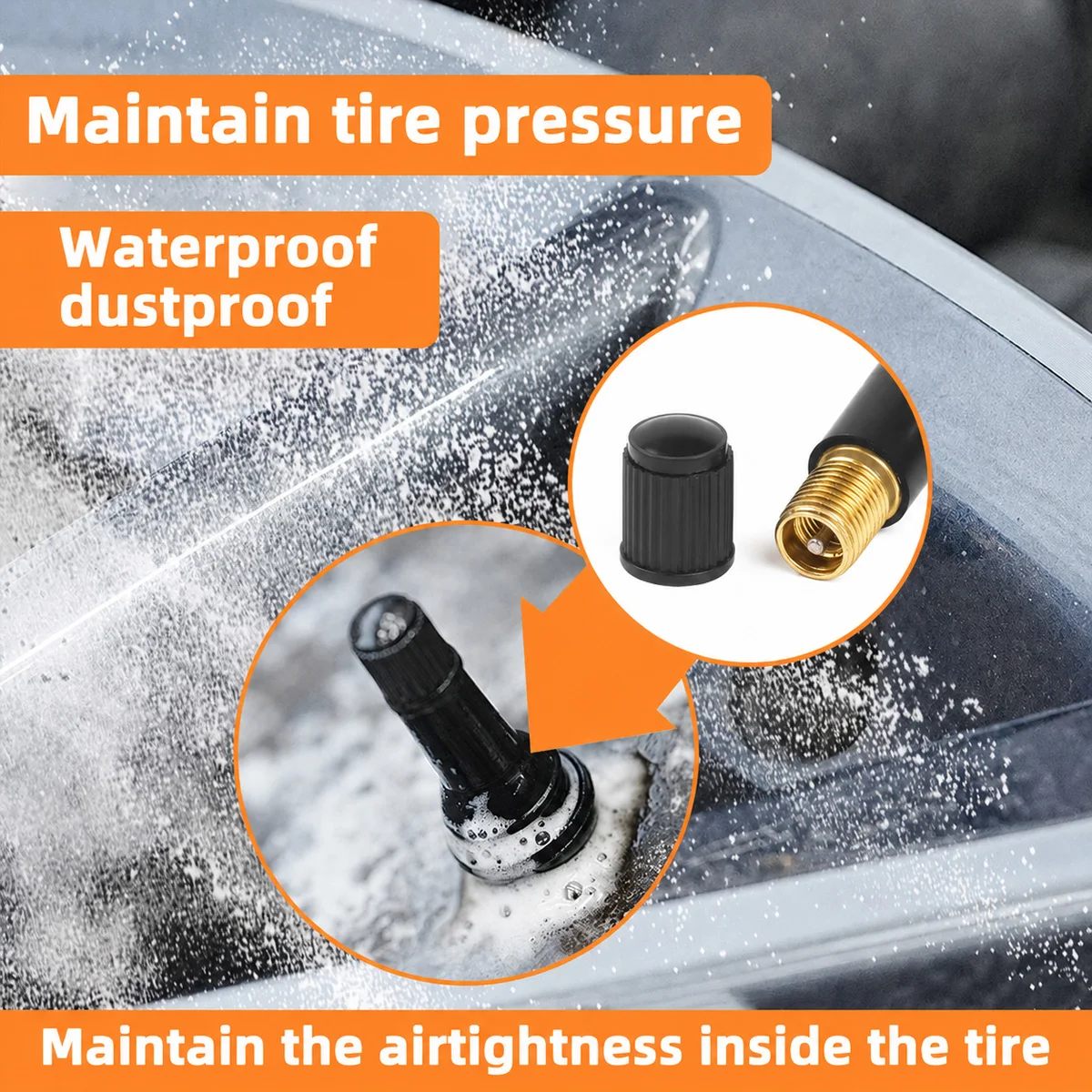 Yitong 4/8/24PCS TR413/TR414 Tire Valve Stem Rubber Snap In Tyre Valve Core Replacement Car Tubeless Tire Wheel Valve Accessorie