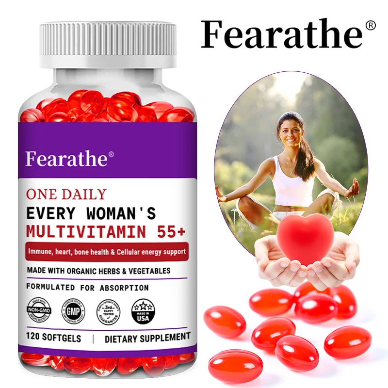 

Ежедневная мультивитаминальная добавка для женщин 55+, с биотином, магнием, цинком, кльций, помогает поддерживать здоровую кожу и повышает иммунитет