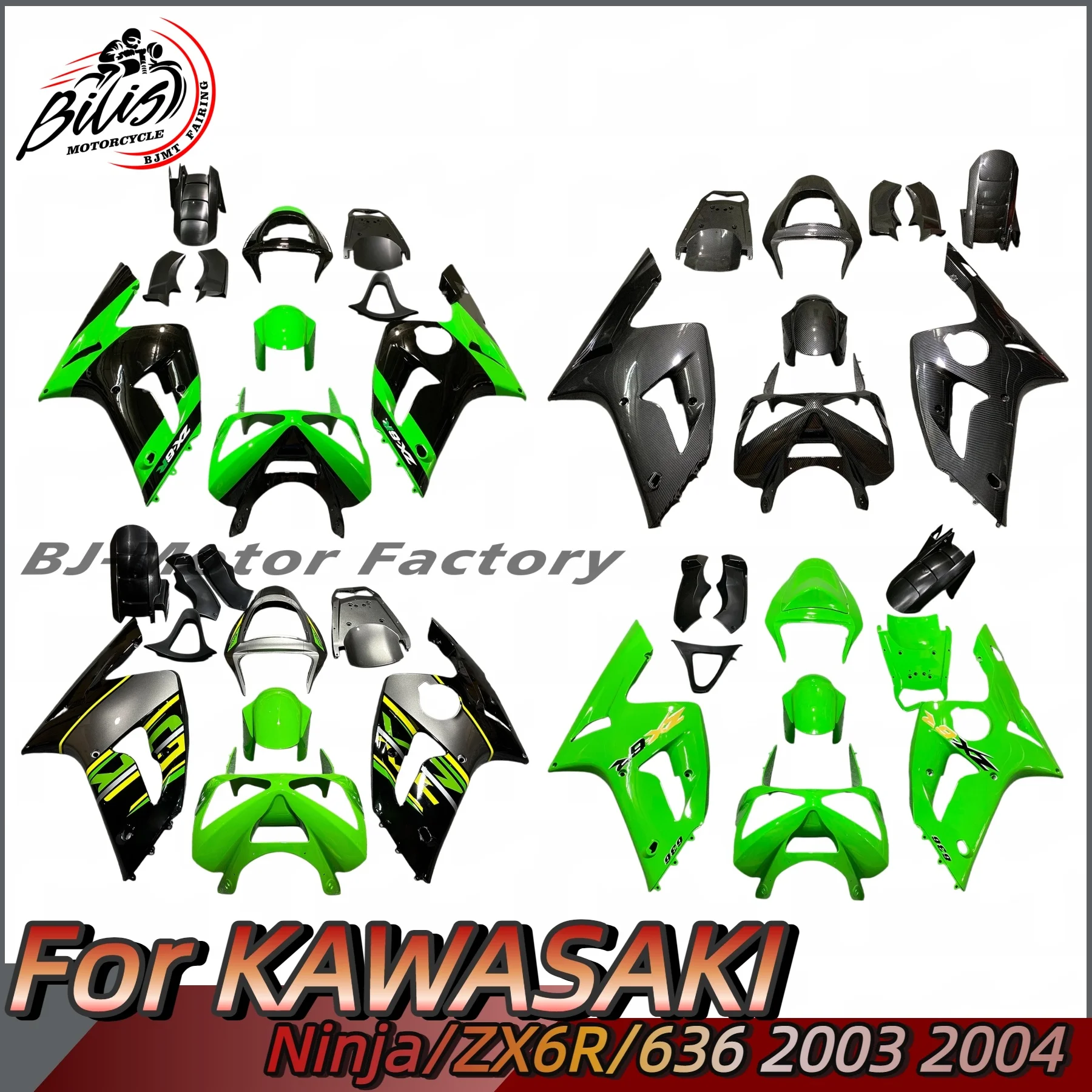 

Plastic whole Motorcycle Fairing kit Fit For KAWASAKI Ninja ZX6R 636 ZX-6R 2003 2004 03 04 Custom full fairings bodywork