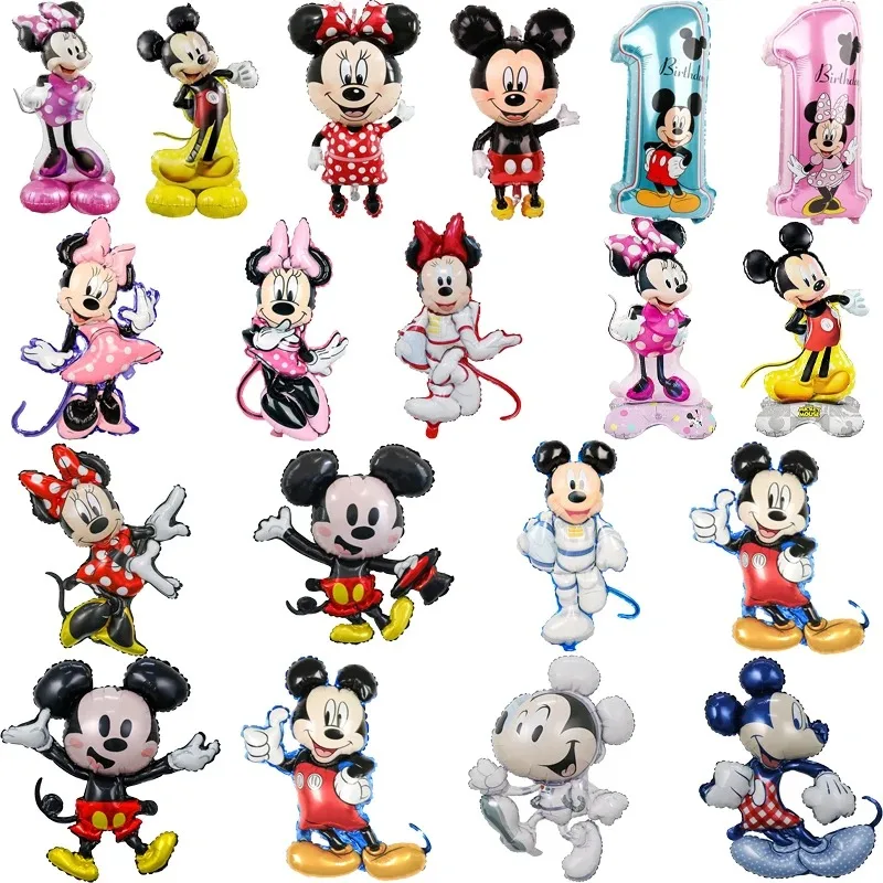 Disney Mickey Minnie Mouse Foil Balloon Baby Shower Birthday Cartoon Mickey Mouse Balloon Party Decoration Air Globos Supplies