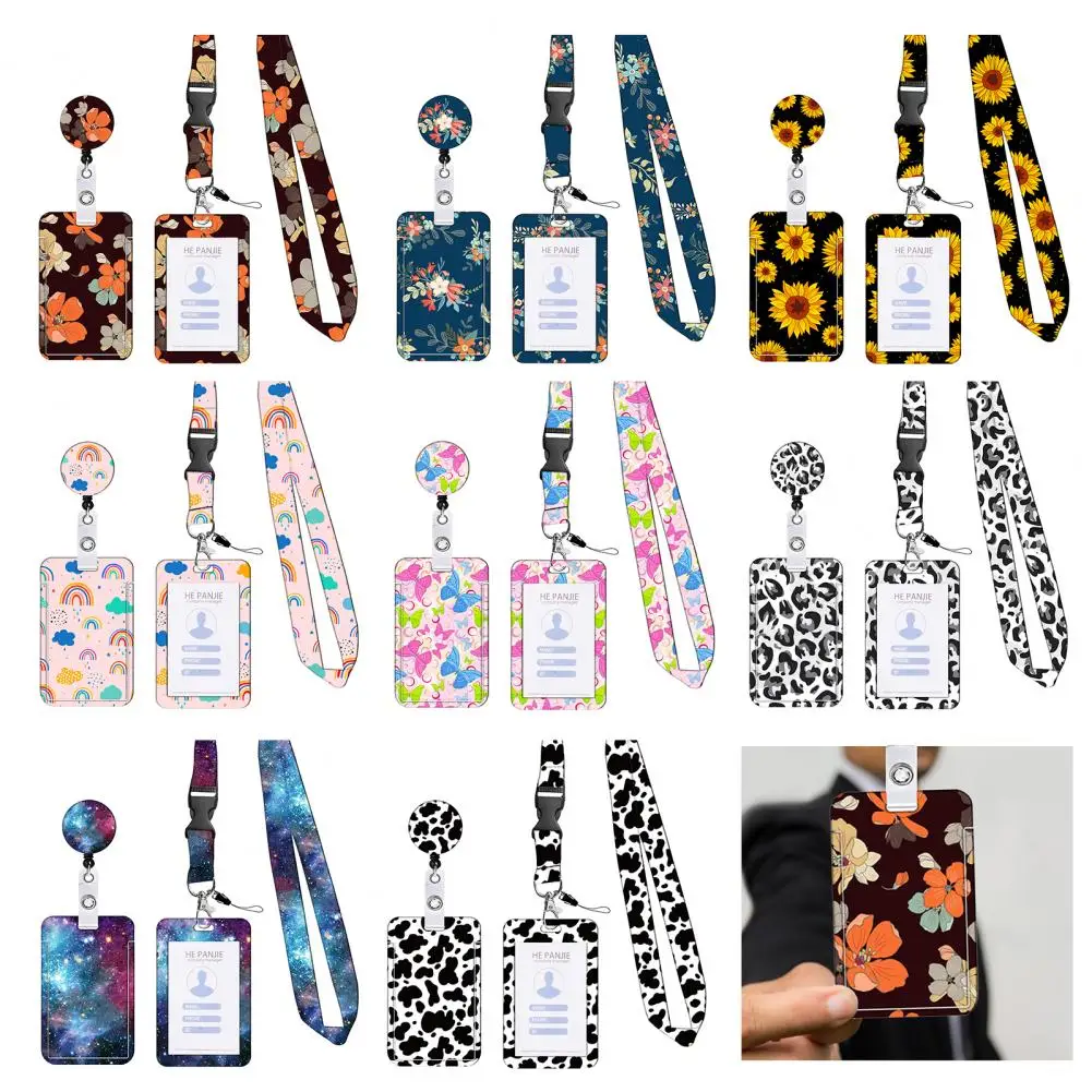 Badge Holder With Retractable Badge Reel Clip Versatile Lightweight ID Card Holder Name Badge Keychain For Teachers Office Work