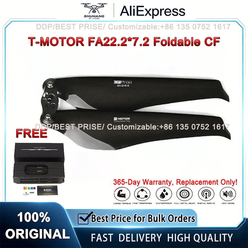 T-MOTOR FA22.2*7.2 Carbon Epoxy Folding Propeller High Speed 2500-4800RPM For Heavy Lift Cargo Multirotor UAV Drone Accessories