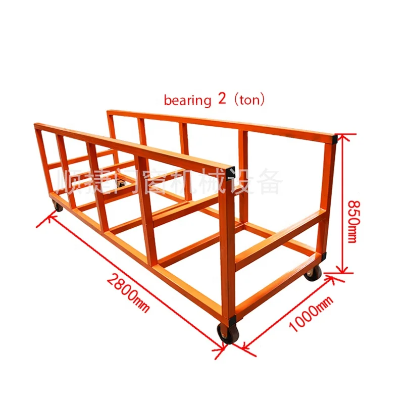 รถเข็นวัสดุสองชั้น 3 ม. รถบรรทุกหนักพร้อมล้อเบรกเงียบ