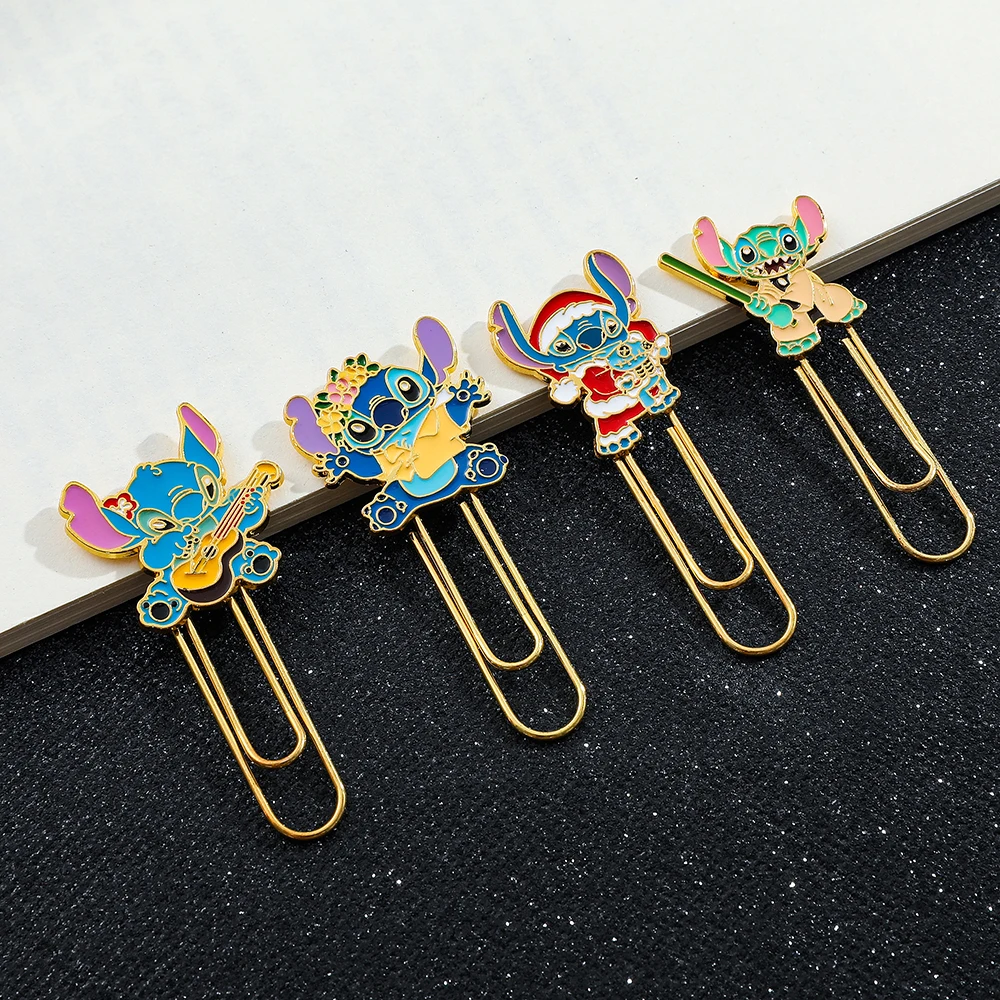 Disney Cute Stitch Bookmark Metal Stitch Book Page Paper Clips for Women Men Kids Creative Stationery Accessories Gifts