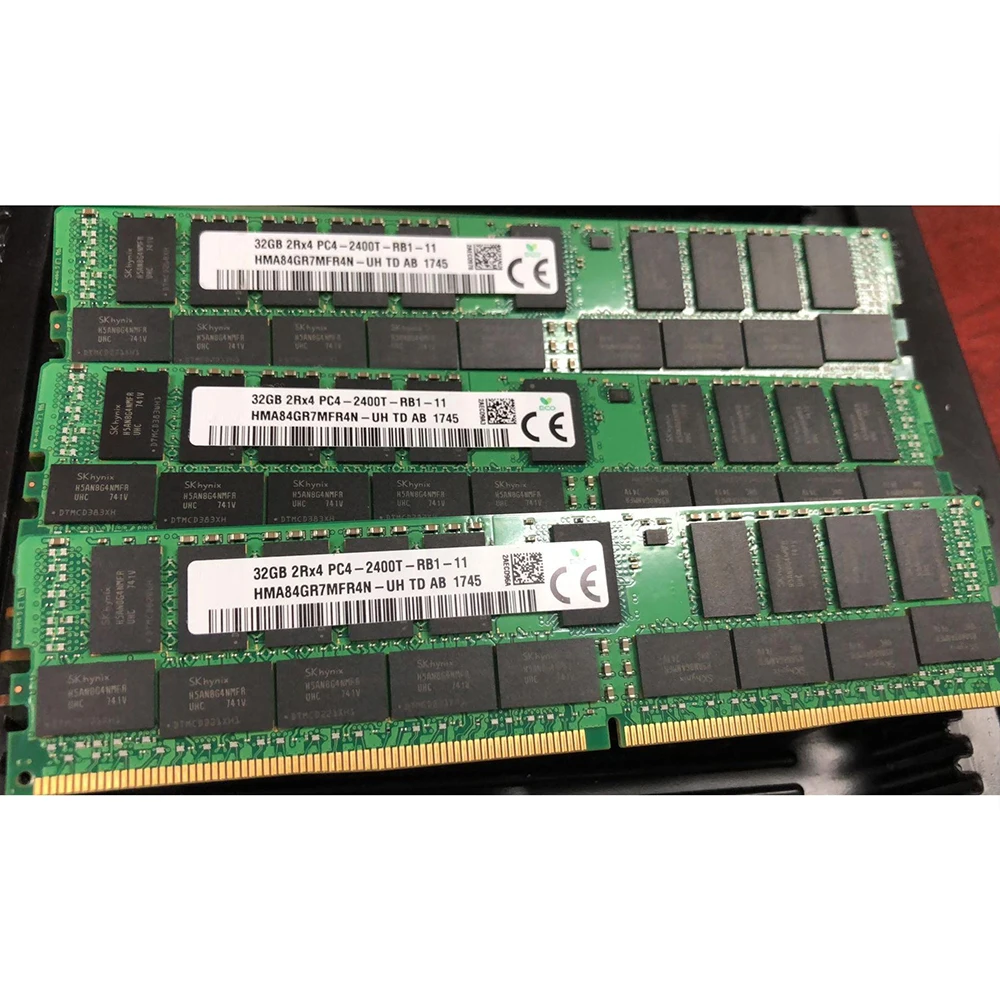 1PCS RAM 32G 32GB 2Rx4 DDR4 PC4-2400T ECC For SK Hynix Server Memory HMA84GR7MFR4N-UH