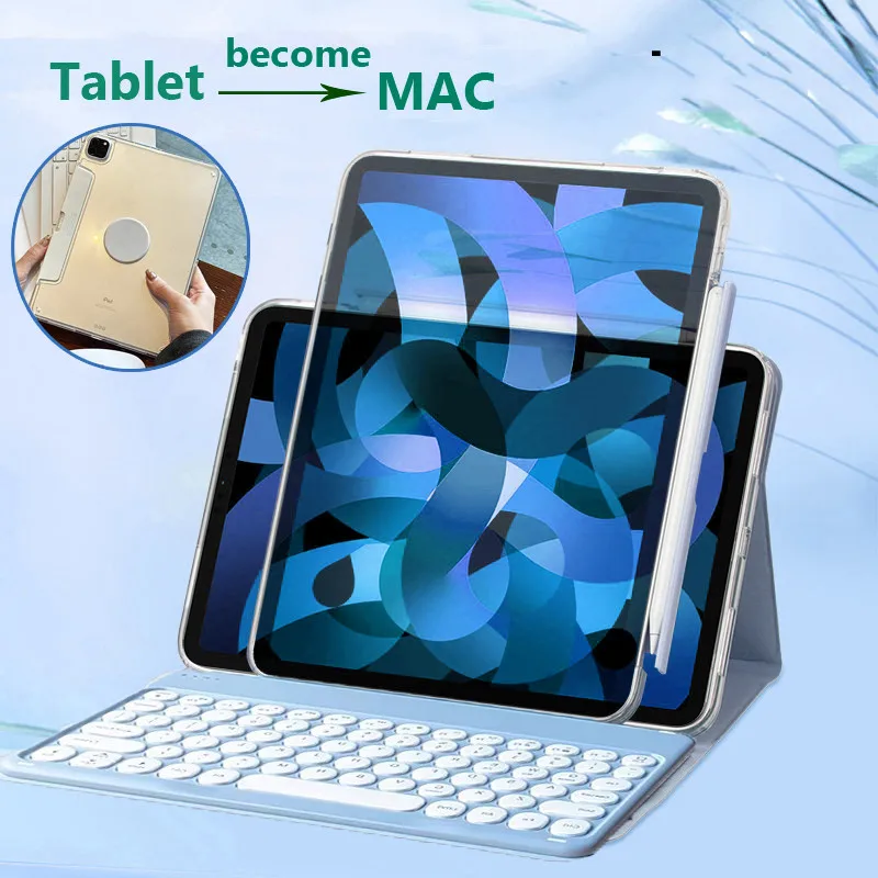 

Чехол с клавиатурой для iPad 2025 11-го поколения A16 для iPad 10,9 дюйма 10th A2696 A2757 Air 7 6 Air 5 4 10,9 дюйма 10,2 9th 8 7th 360 Rotating