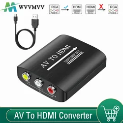 WvvMvv RCA To HDMI-Compatible Converter Box HD 720P/1080P AV to HDMI-compatible Adapter For Projector Set Top Box DVD To HDTV