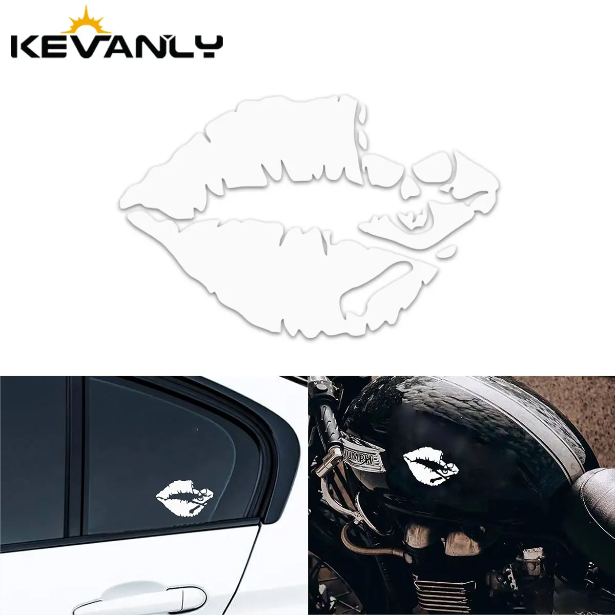 

1/2x Car Sticker Kiss Lips Waterproof Motorbikes Decors Bumper Rear Window Biker Helmet car sticker vinyl Car Decal Accessories