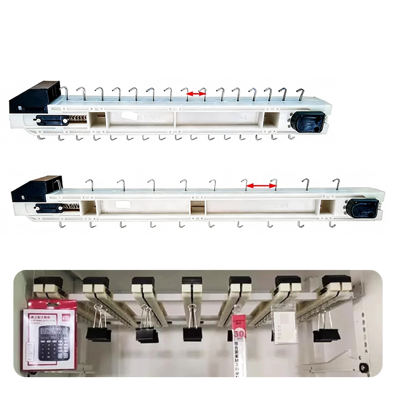 

24В Мини-конвейерная лента с крюками для транспортировки грузов, торговый автомат, грузовая полоса 515мм 405мм, для доставки закусок, носков, зубных щеток, аксессуаров