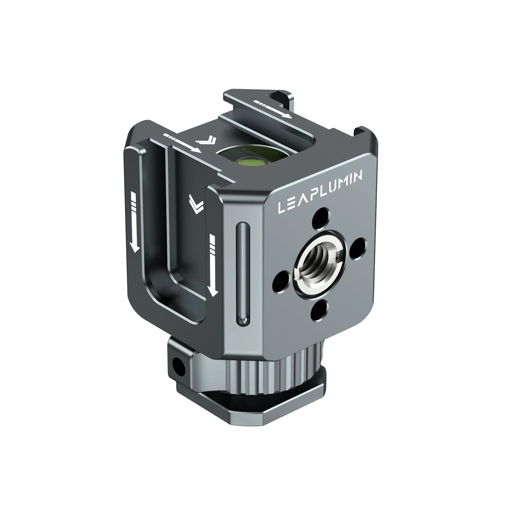Lanxire Triple Cold Shoe Mount Adapter, 3/8" naar 1/4" Schroefgat, Aluminium Hot Shoe Extensie Beugel voor Flitslicht