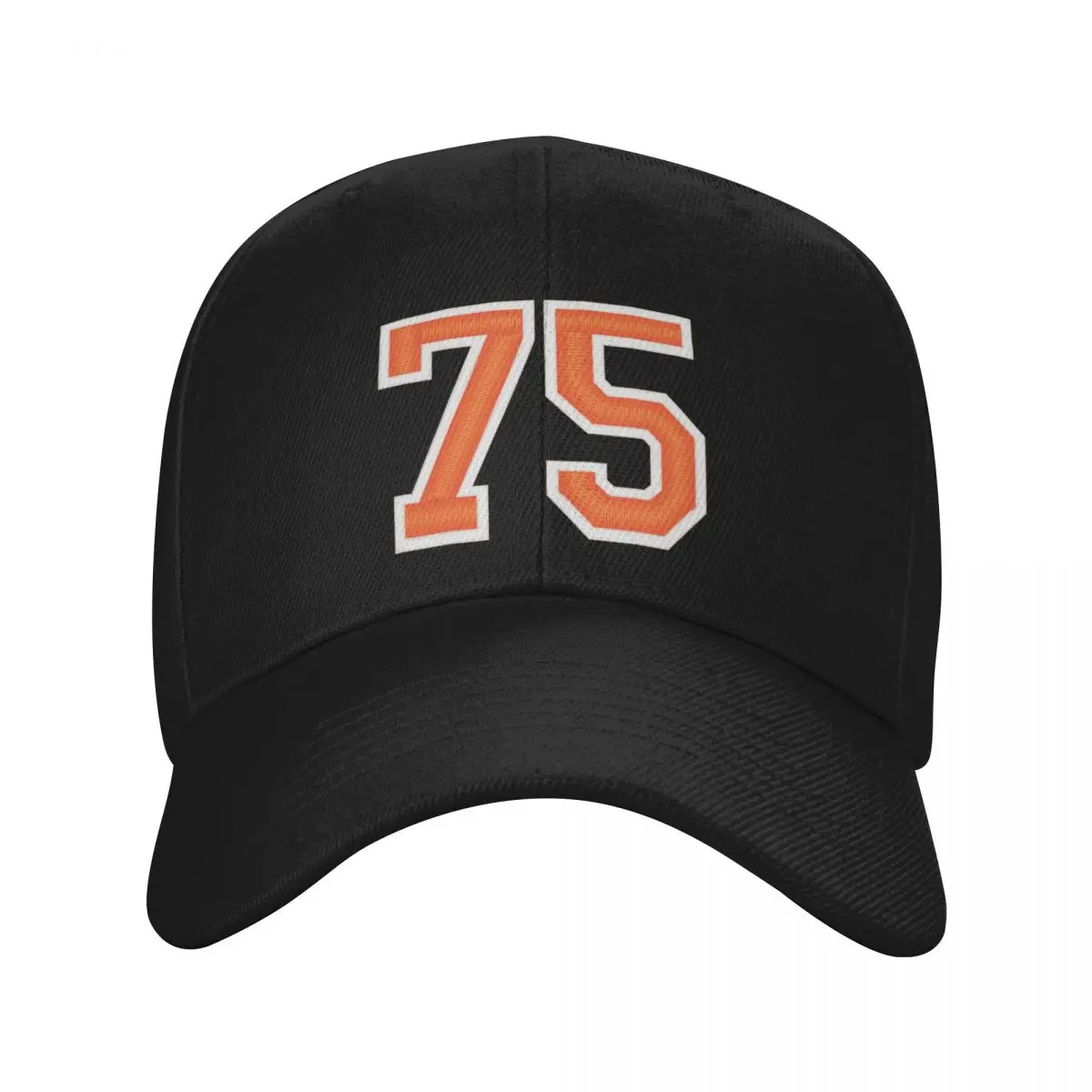 

Sports Number 75 Jersey seventy-five Orange Baseball Cap Sports Cap Trucker Hat birthday Men Hats Women's