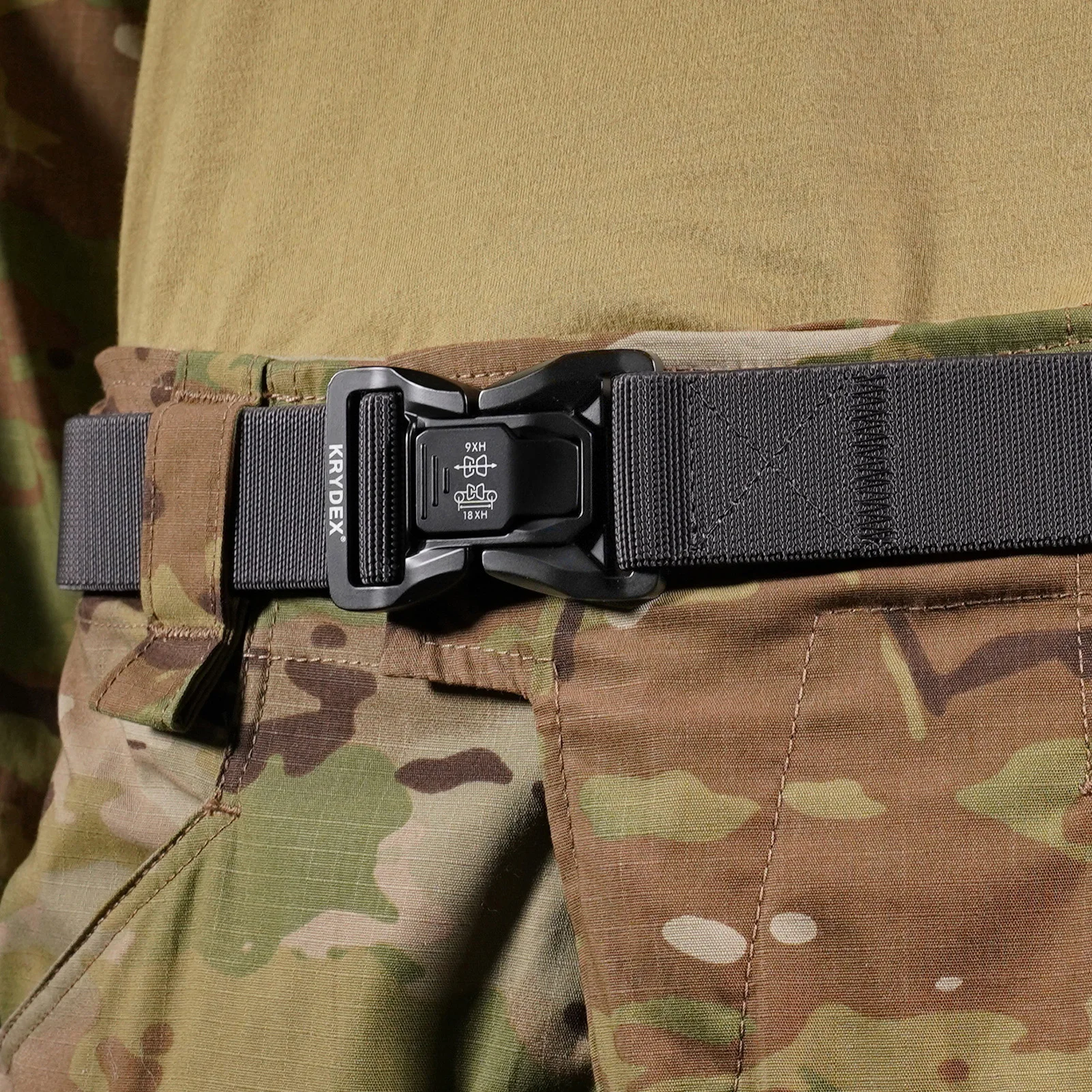 KRYDEX Taktischer 1,5 Zoll Stretch-Nylongürtel EDC Hüftgürtel mit Schnellverschluss-Schnalle Hochbelastbar für Arbeit Outdoor Training Dienstleistung – Detail 9