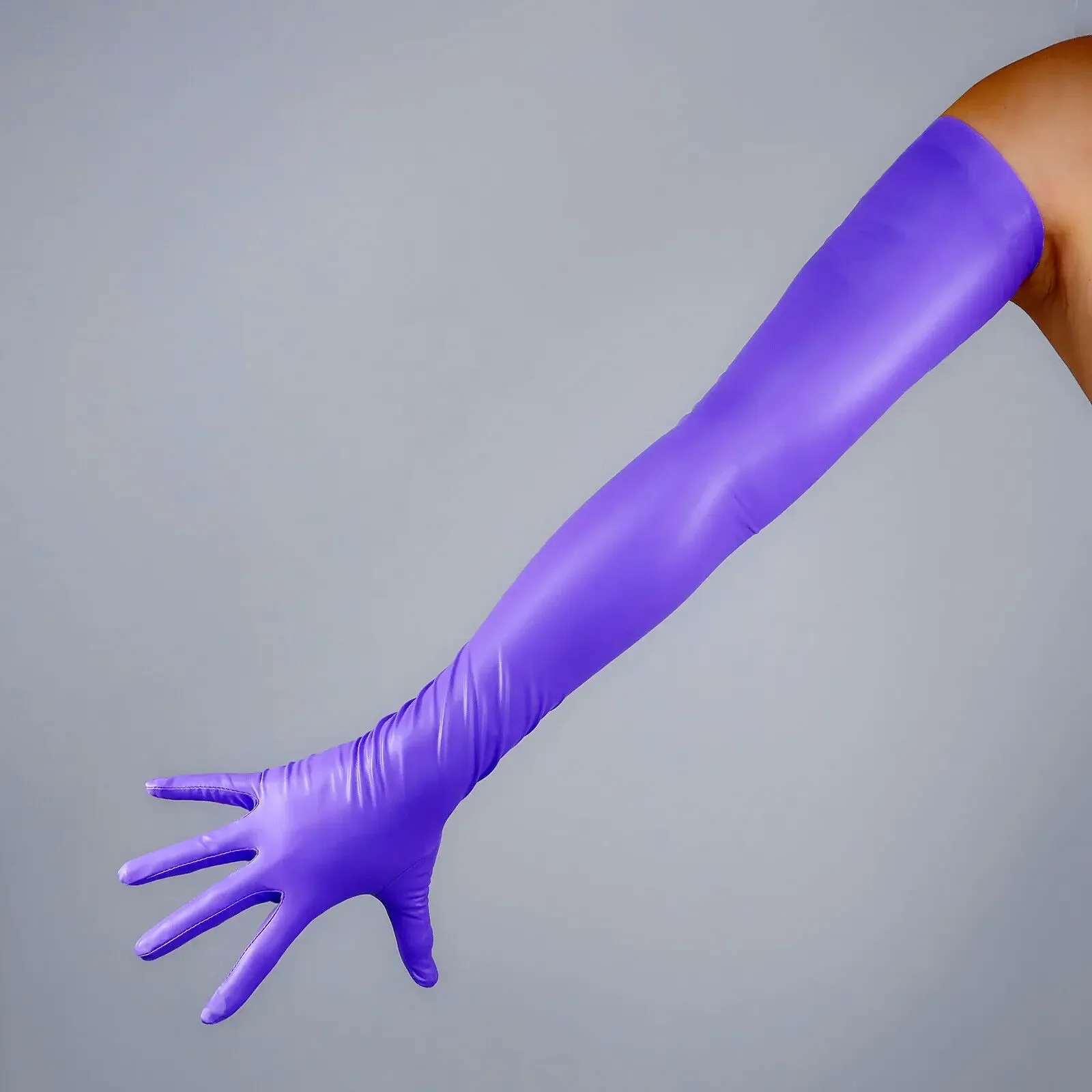 Matte Purple Rubber GLOVES LATEX Super Thin 2nd Skin Faux Leather 28