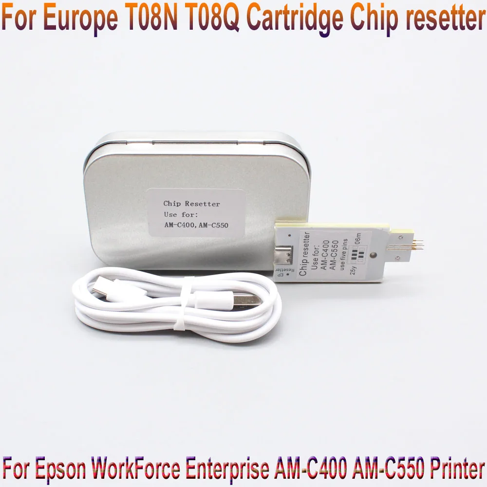 T08N T08Q T08NXL T08QXL Europe Ink Cartridge Chip Resetter for Epson WorkForce Enterprise AM-C550 AM-C400 Printer