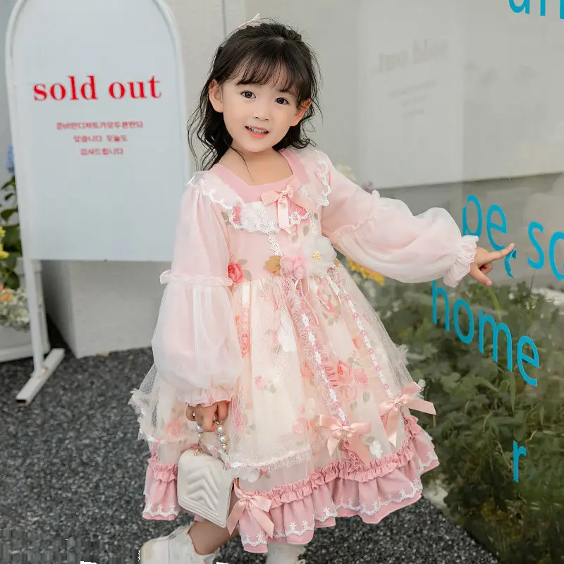 Dress Girls Baby Cute Lolita Style Birthday Party Dress Bridesmaid Wedding Dresses Princess Vestidos Autumn Costume for Girl