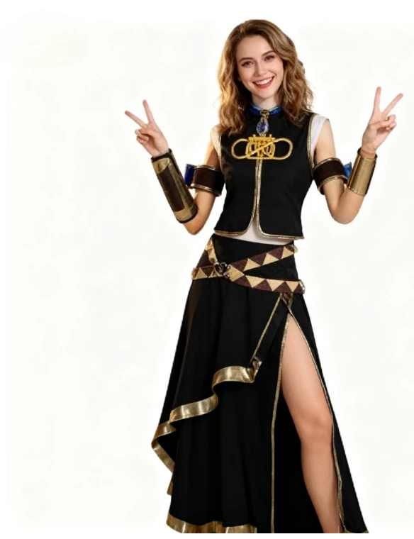 

Megurine Luka, Megurine Luka Cosplay Virtual Idol Full Costume Role Playing Her Royal Highness The First Queen in The World