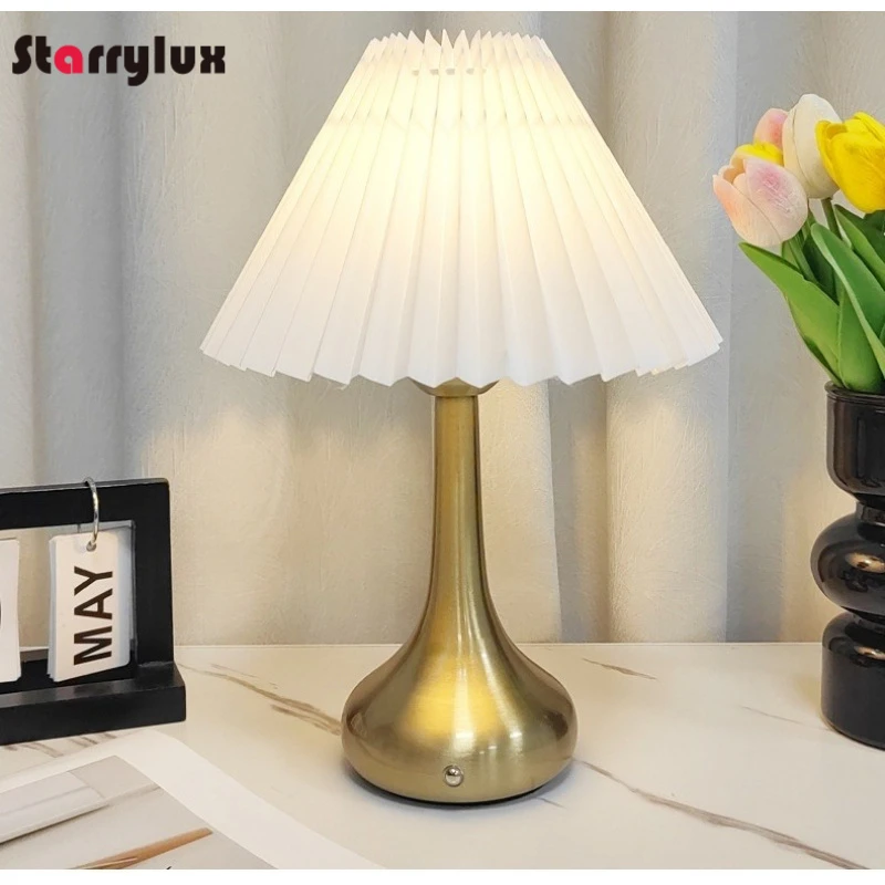 

Vintage Table Lamp Retro Bedside Light Ins Style Girls Gift Dorm Decor Plug-in Night Lights