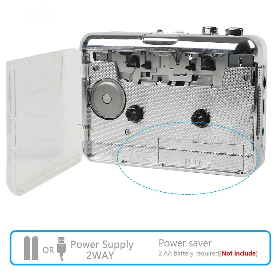 Portable Cassette Player Recorder With Copper Wheel Type C to USB Cassette Capture Audio Music Player  Tape to mp3 converter