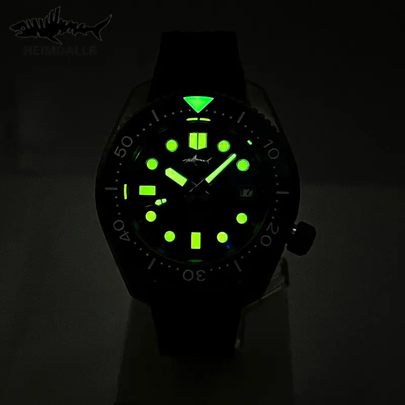 HEIMDALLR MM300 Titanium Watch NH35 Ceramic Bezel Waffle Strap C3 Luminous 300M Water Resistance Automatic Mechanical Dive Watch