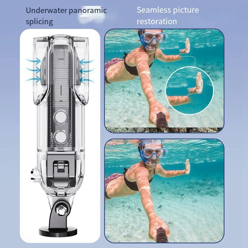 For Insta360 X3 Shadow Rock Panoramic Camera 40M Diving Case Waterproof Case Seamless Splice Waterproof Case