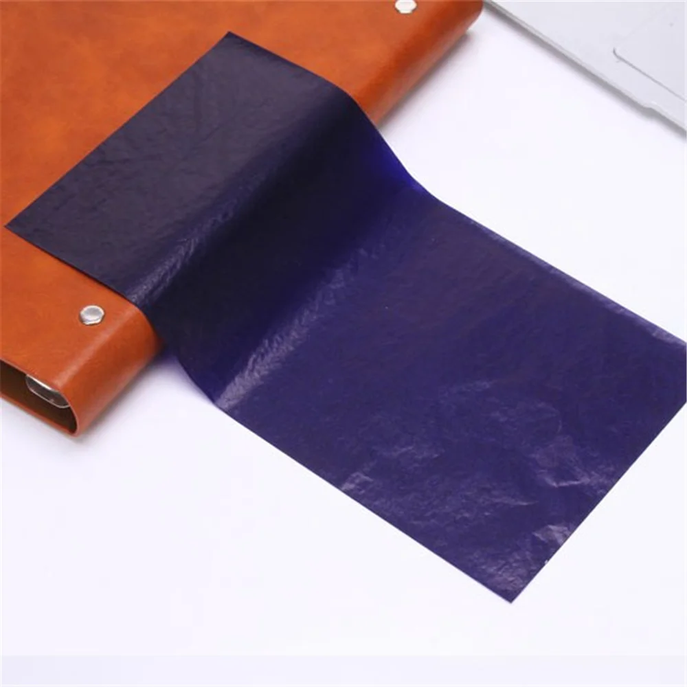 100pcs/box  Blue Carbon Stencil Transfer Paper Double Sided Hand Pro Copier Tracing Hectograph Repro 22x8.5cm