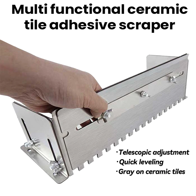 400-800mm Adjustable Notched Trowel Mortar Comb for Fast and Equal Application of Adhesive on the Floor