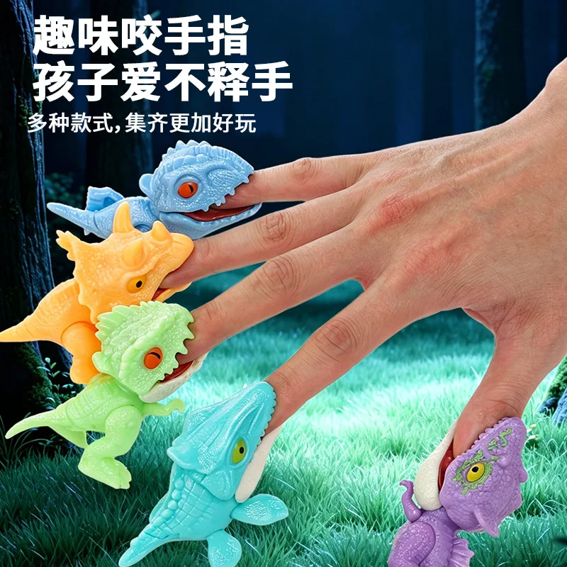 Luminous Biting Finger Dinosaur Joint Movable Tyrannosaurus Rex Simulated Dinosaur Creative Desktop Ornament Boy Toy