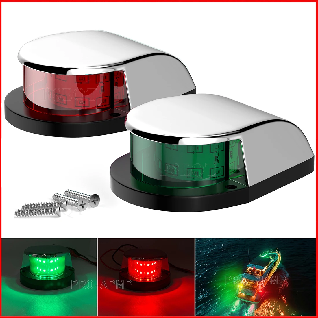 

Морские навигационные фонари для лодок, 12 В, водонепроницаемые светодиодные боковые фонари, красные, зеленые, порт, звездные фонари для яхт, рыбацкой лодки