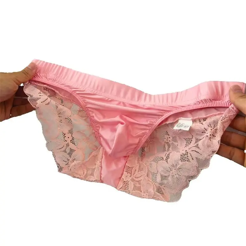 Shiny Men Pouch Briefs Silky Lace Sexy Underwear Men Stain Ropa Interior Hombre Male Lingerie Erotic Youth Panties Slip Homme